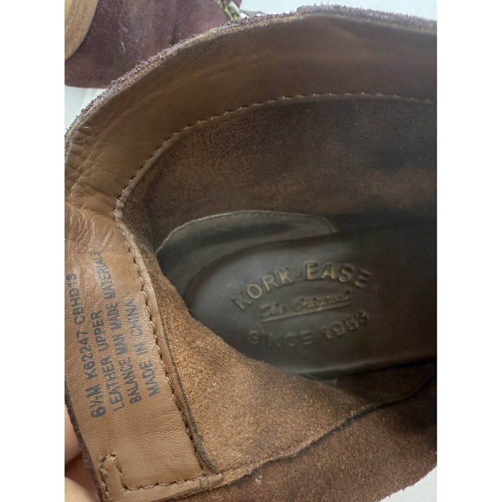 Kork-Ease Giba Suede Ankle Boot Size 6.5 M Wine Burgundy Women’s Bootie Size Zip - Picture 7 of 8